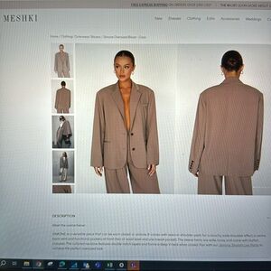 Meshki - Simone oversized blazer and matching trousers in colour Coco